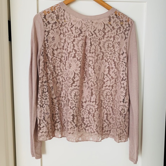 Joie Matrika B Lace Sweater in Dusty Pink - Picture 3 of 5